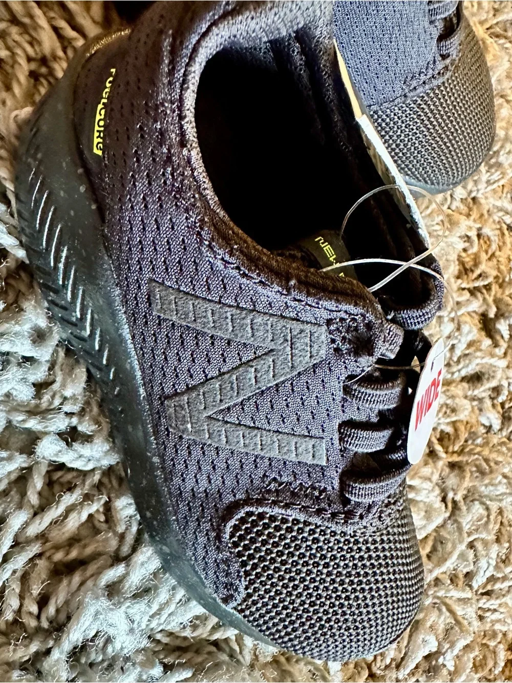 New Balance Kids Wide Black Knit Sneakers
